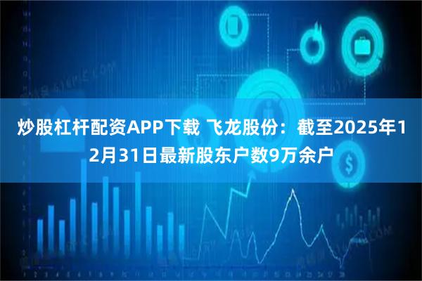 炒股杠杆配资APP下载 飞龙股份：截至2025年12月31日最新股东户数9万余户